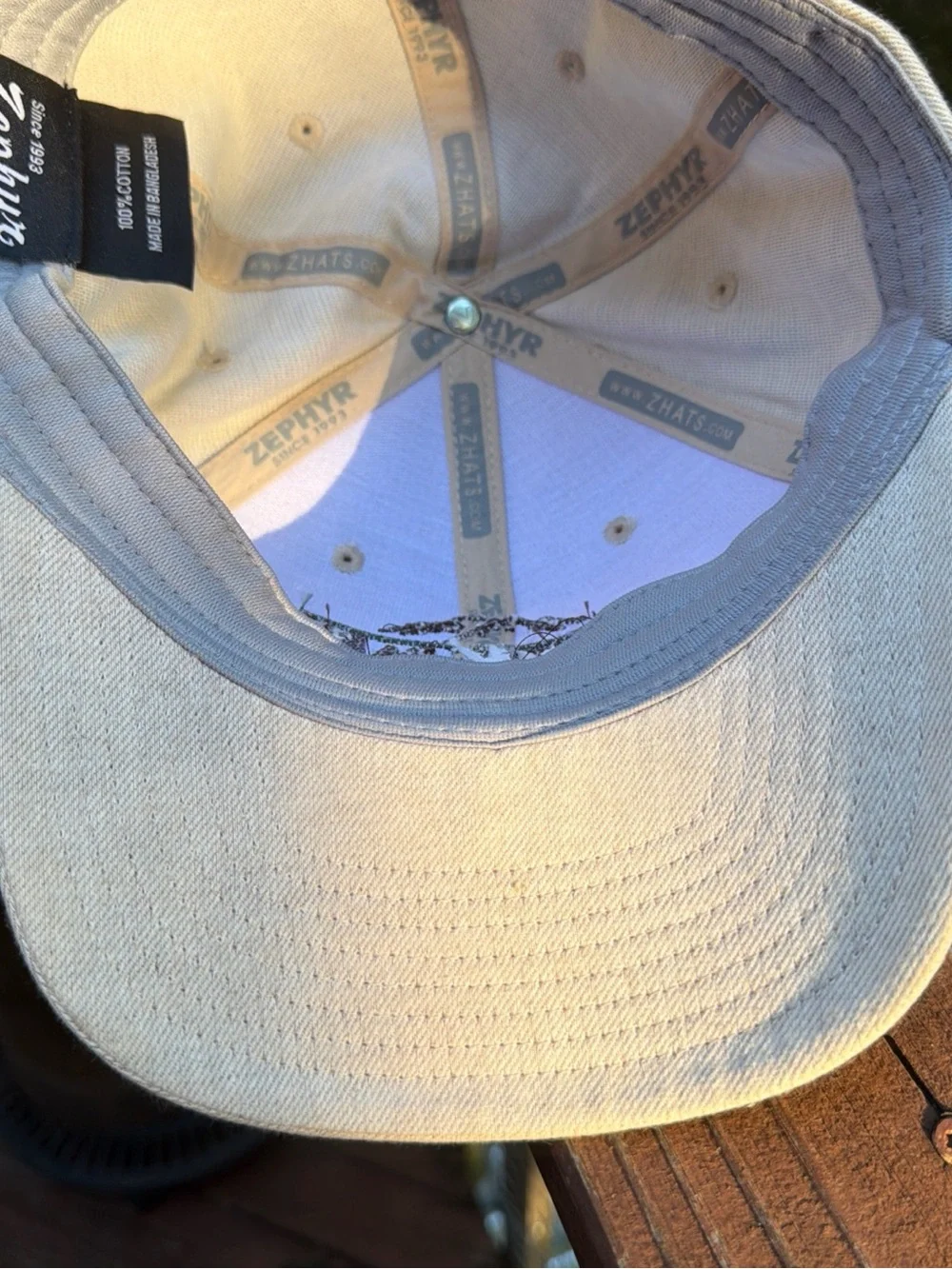 NEW Zephyr Denim Winter Park Colorado Embroidered Beige Baseball Cap